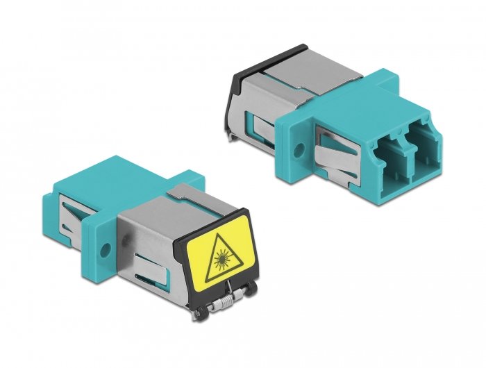 Delock Lwl Kupplung Mit Laserschutzklappe Lc Duplex Buchse Zu Lc Duplex Buchse Multimode Aqua