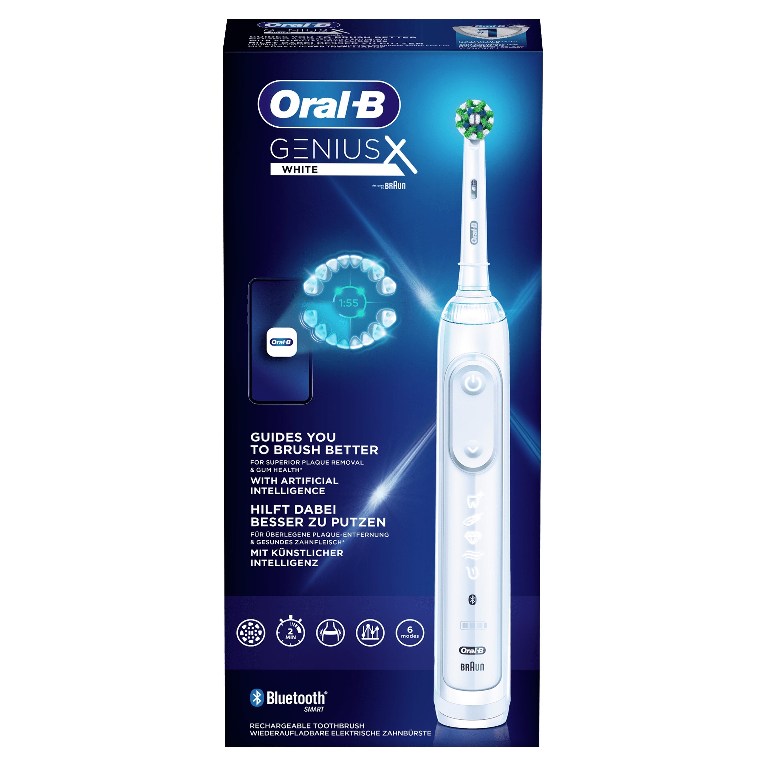 EAN 4210201396901 - Oral-B Genius X 80354126 cepillo eléctrico para dientes Adulto Cepillo de dientes oscilante Blanco imagen 2