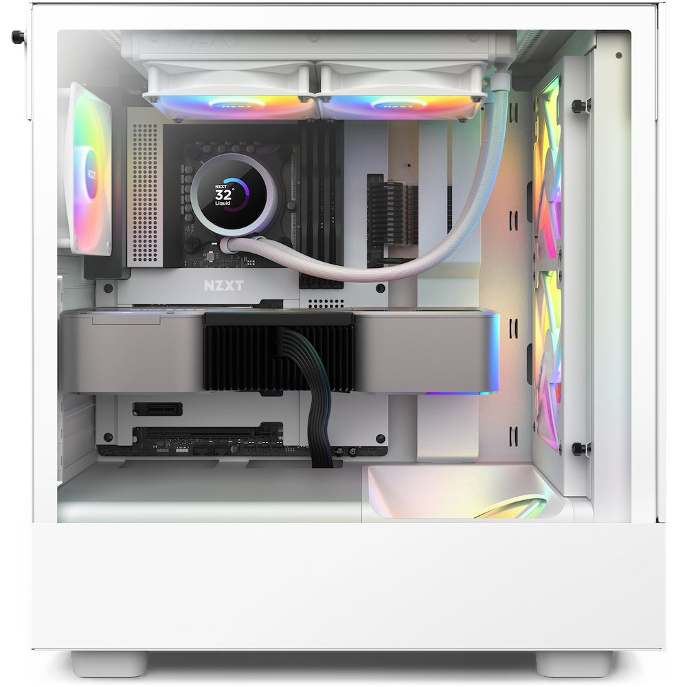 Refrigerador Liquido Cpu Nzxt Kraken 240 Rgb 2x120 Blanco Vent Rgb Display Lcd