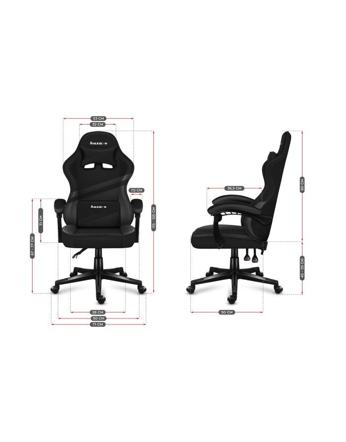EAN 5903796013153 - Huzaro FORCE 4.4 CARBON Silla para videojuegos de PC Asiento (de seguridad) de butaca Negro, Carbono imagen 13
