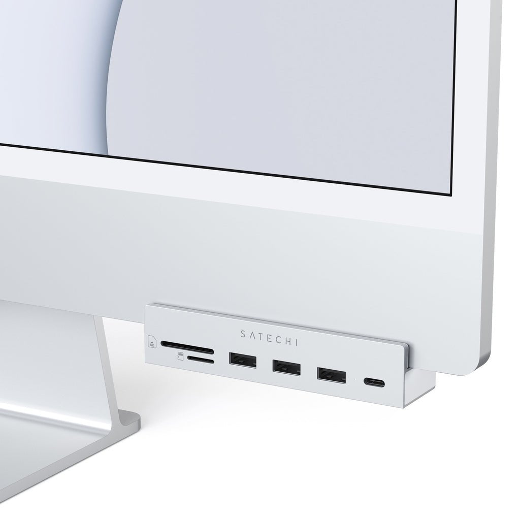 Satechi Aluminum Usb-C Clamp Hub Pro Para Apple Imac (6 In 1), Plateado, St-Ucichs