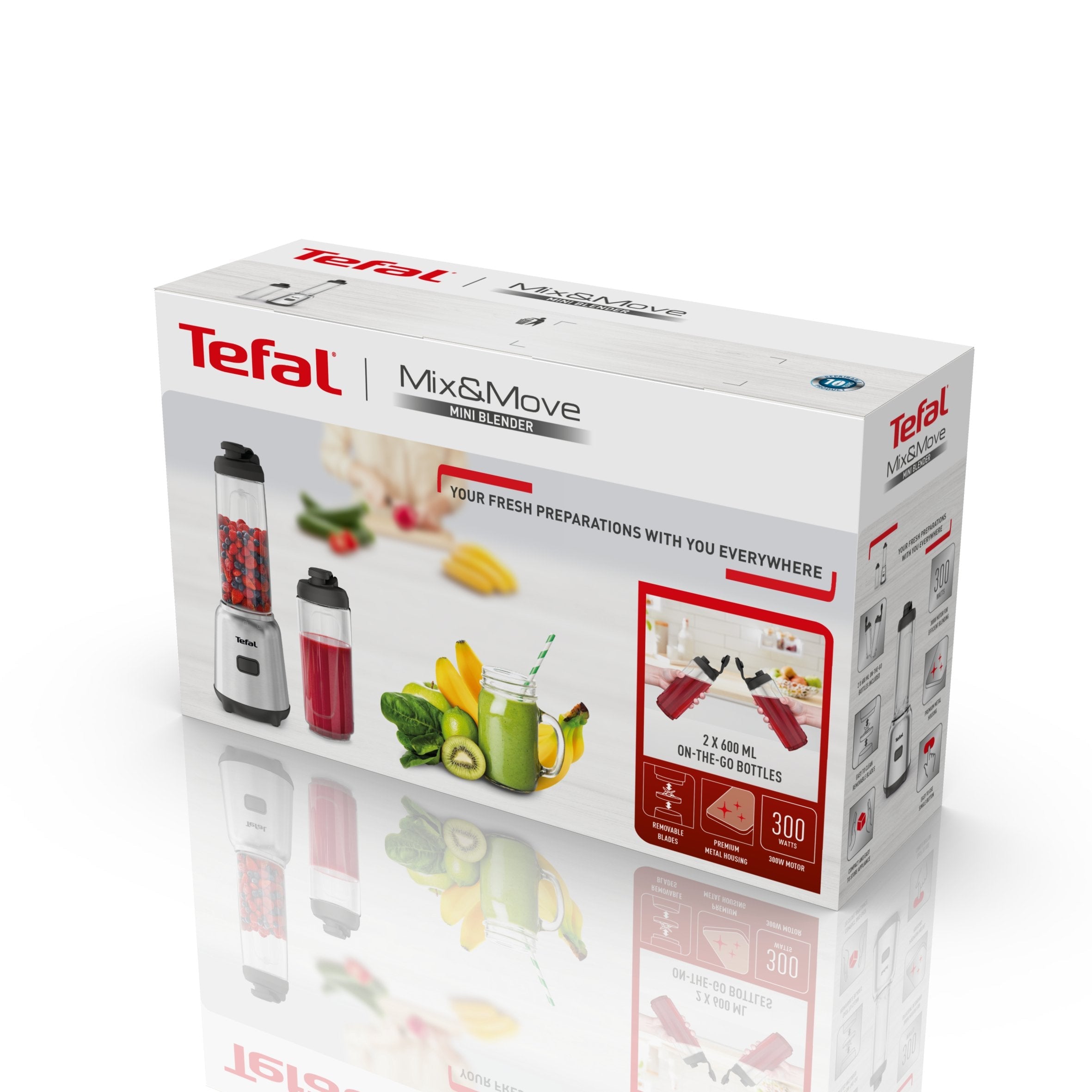 Batidora Mix&Move Tefal Bl15fd, Acero Inoxidable