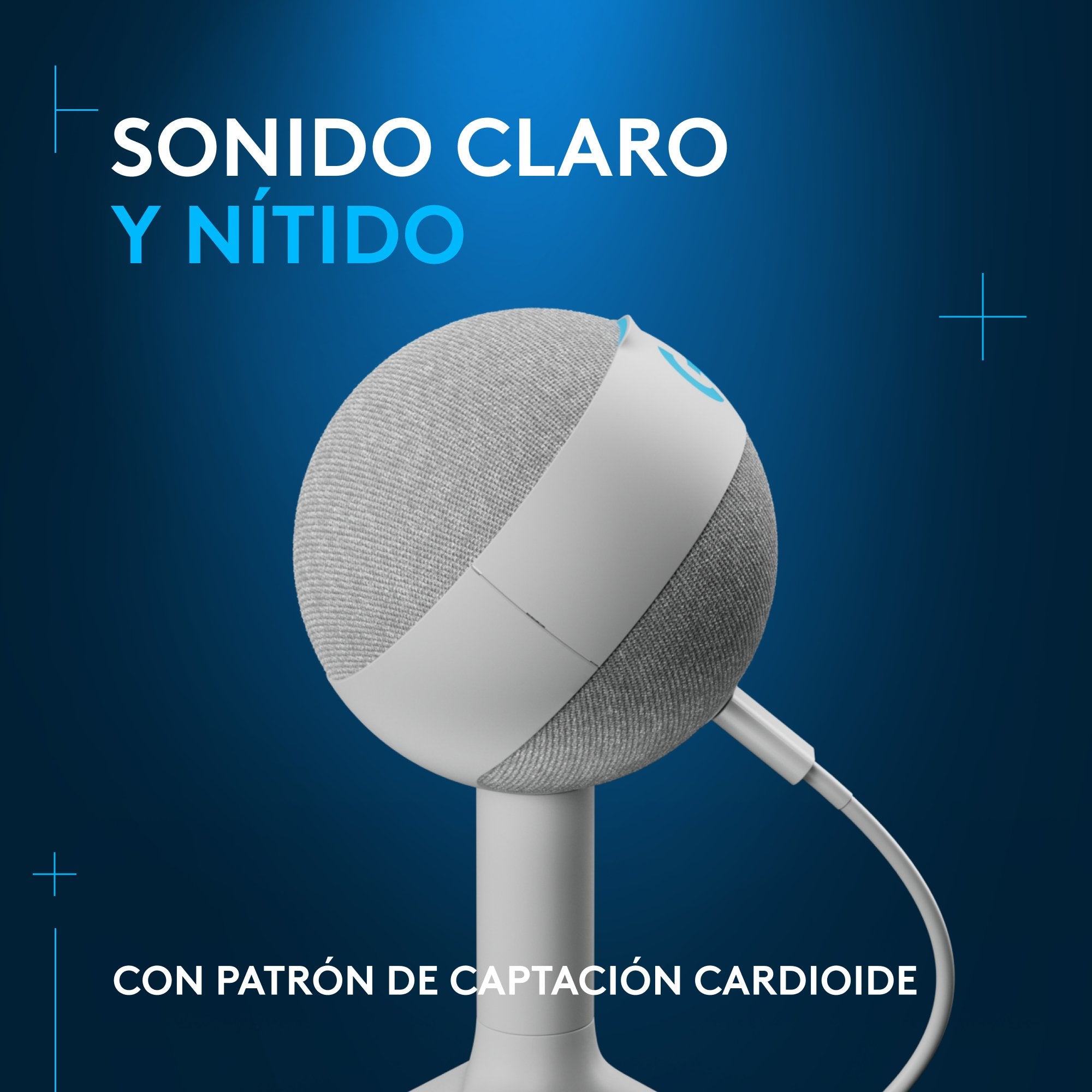 Micrófono Logitech G Yeti Orb, Condensador Rgb Con Lightsync Para Gaming, Micrófono Usb Para Streaming, Cardioide, Plug And Play Usb Para Pc/Mac - Blanco