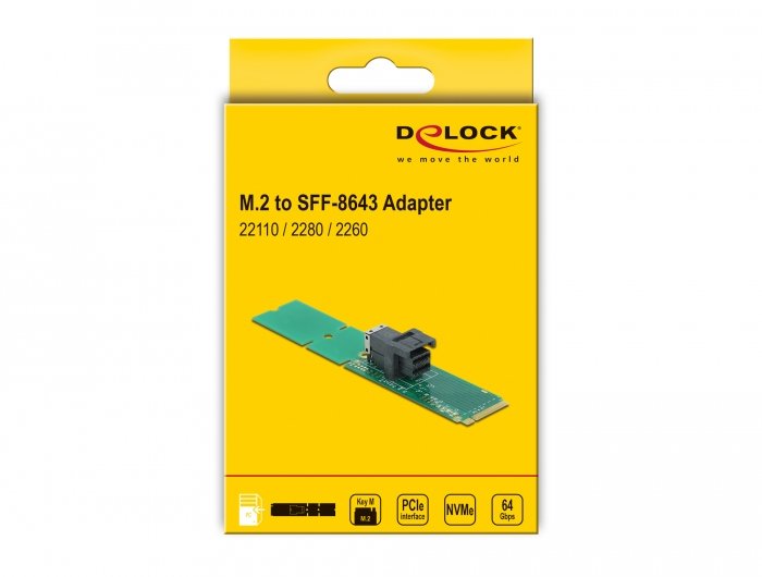 Delock Adapter M.2 Key M -> Sff-8643 Nvme 22110 / 2280 / 2260
