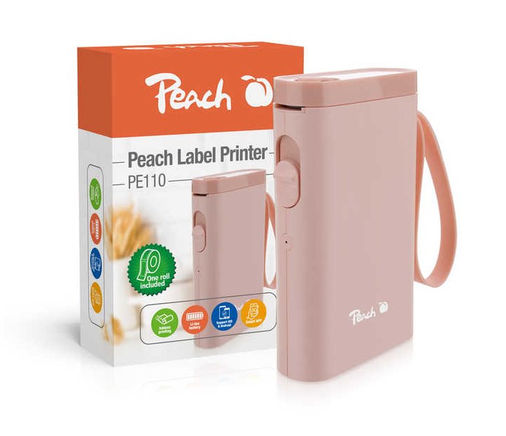 Peach Pe110, Impresora De Etiquetas Rosa, Impresión Térmica Directa Pe110-Pi