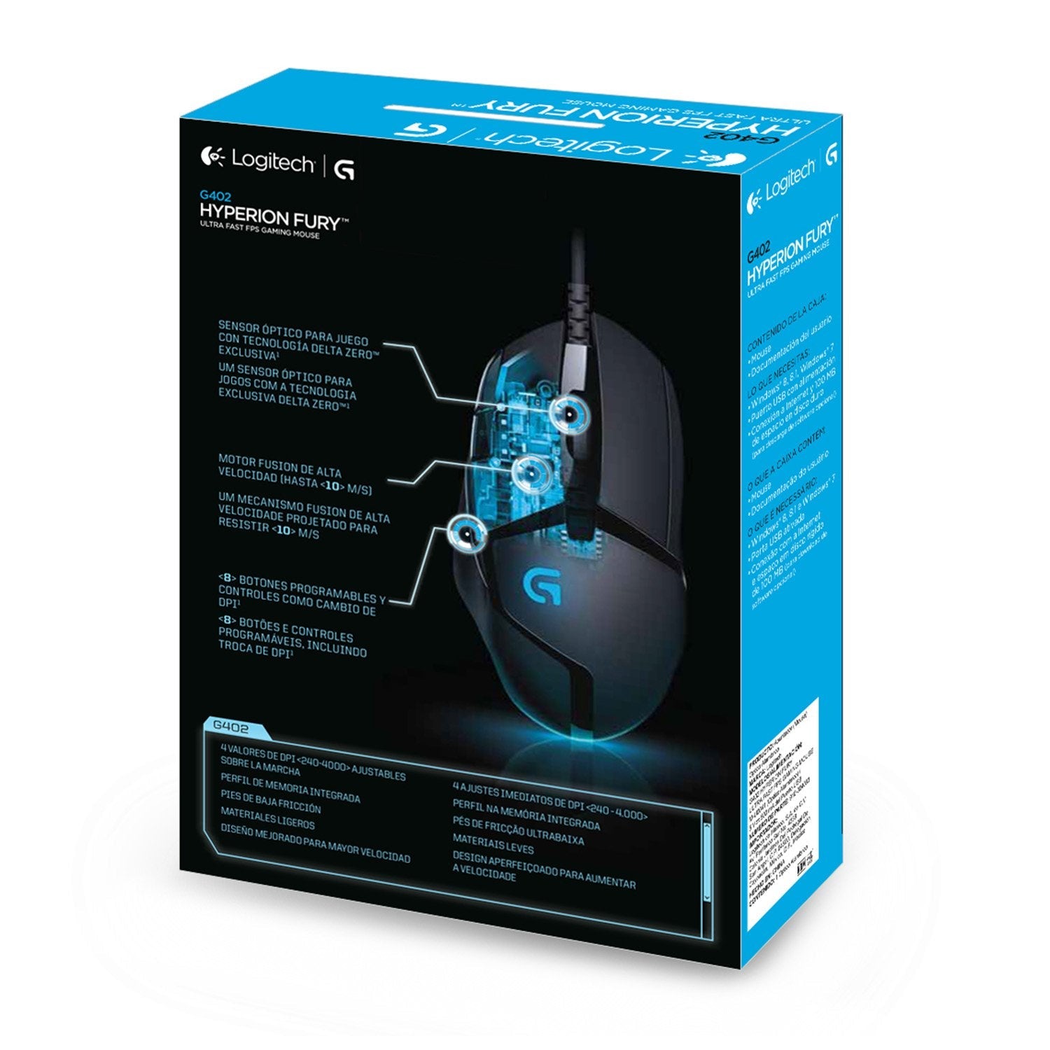 EAN 5099206051775 - Logitech G 910-004068 ratón Juego mano derecha USB tipo A 4000 DPI imagen 8