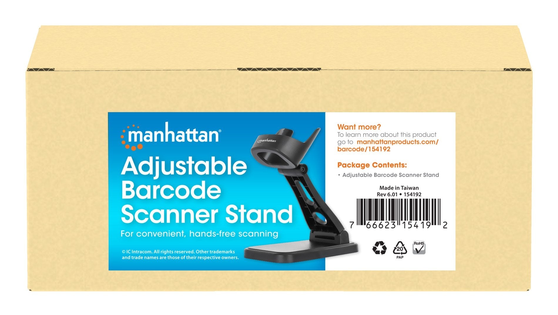EAN 0766623154192 - Manhattan 154192 soporte Soporte pasivo Escáner de código de barras Negro imagen 9