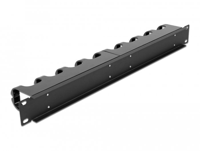 Delock Panel De Gestión De Cables De 19" Con 10 Rutas De Cables Cerradas 1u Negro