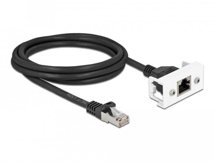 Delock Netzwerk Verlängerungscable Für Easy 45 Modul S Ftp Rj45 Stecker Zu Rj45 Buchse Cat.6a 2 M Schwarz Weiss