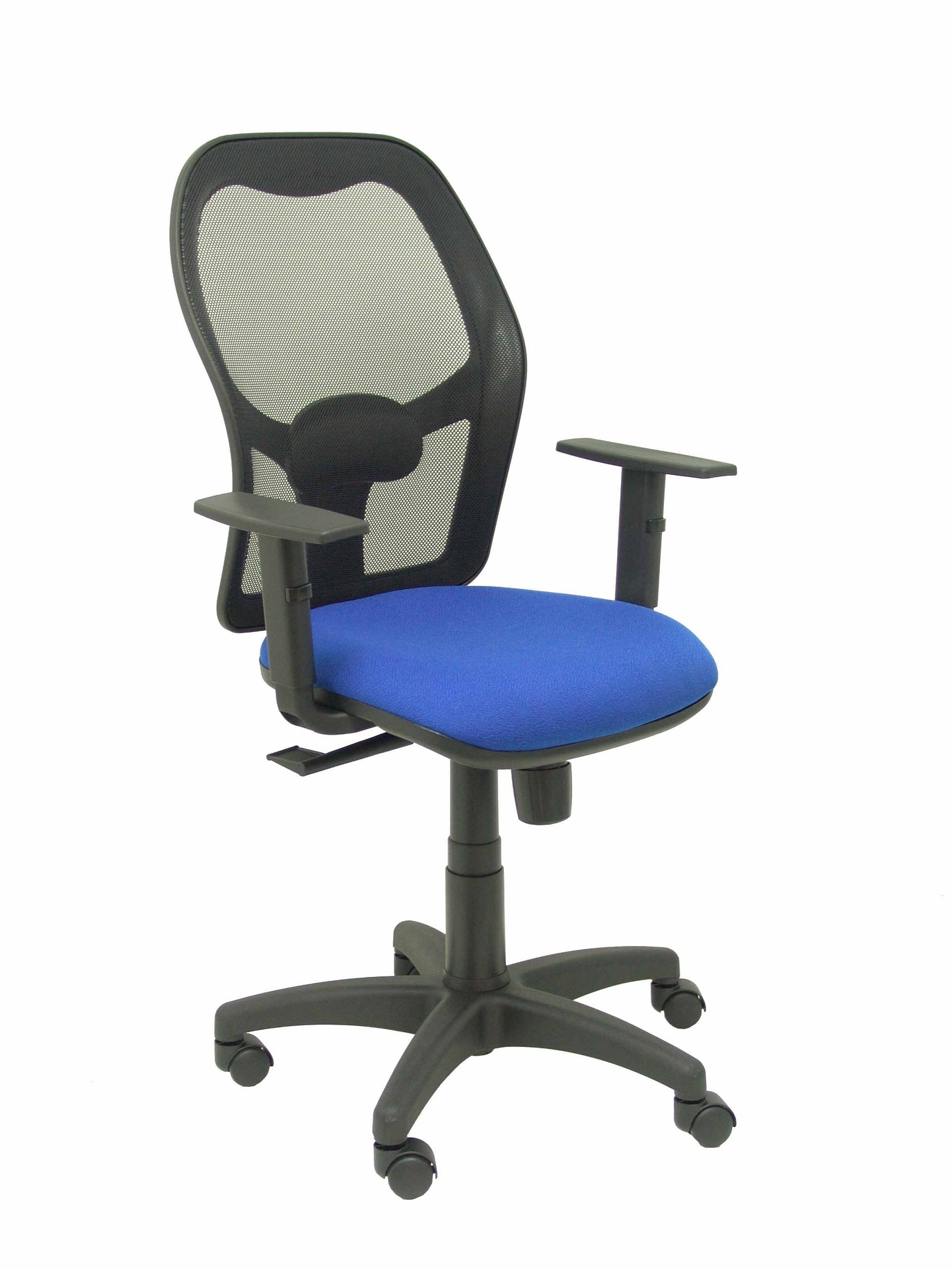 Silla Alocén Malla Negra Asiento Bali Azul Brazos