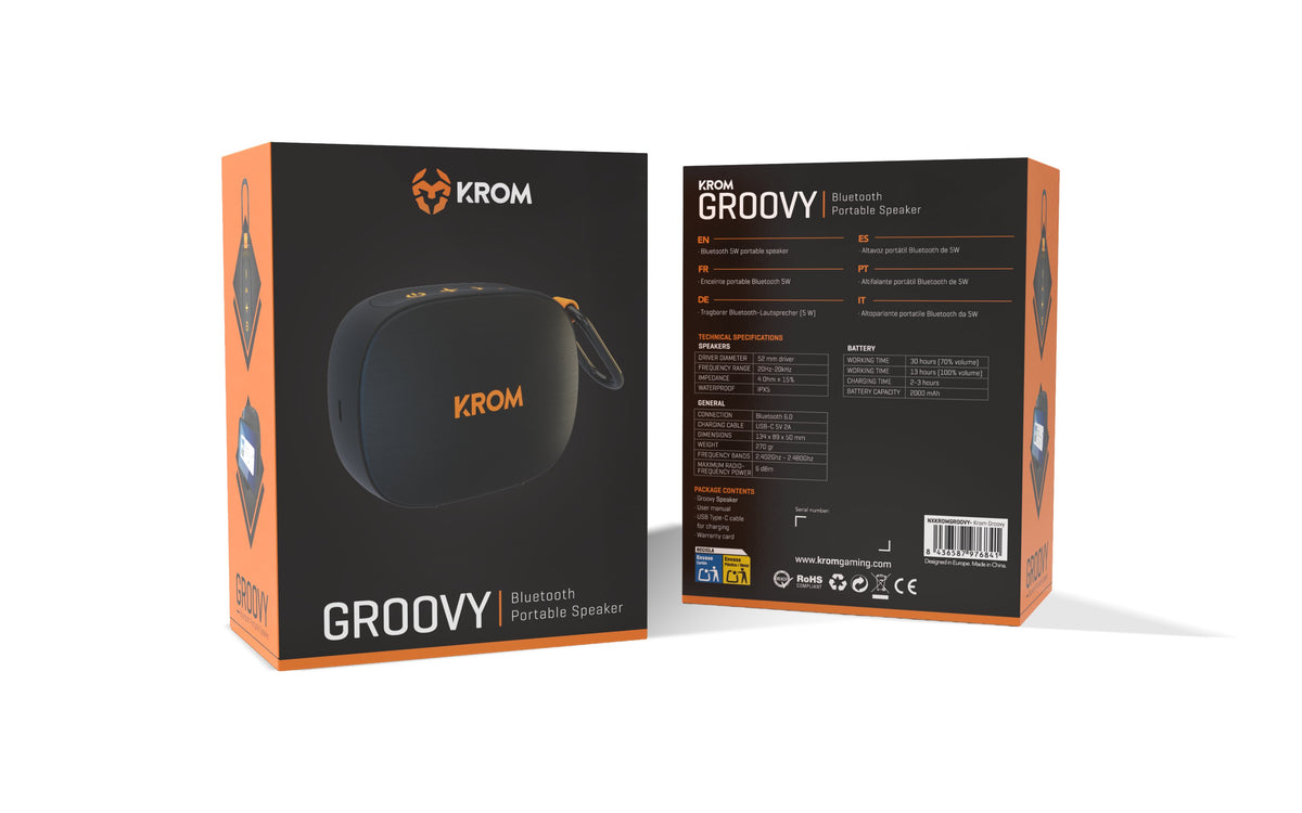 EAN 8436587976841 - Krom NXKROMGROOVY altavoz portátil o de fiesta Altavoz monofónico portátil Negro, Naranja 5 W imagen 12
