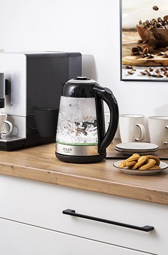 EAN 5903887804592 - Adler AD 1285 tetera eléctrica 1,7 L 2200 W Negro, Acero, Transparente imagen 11