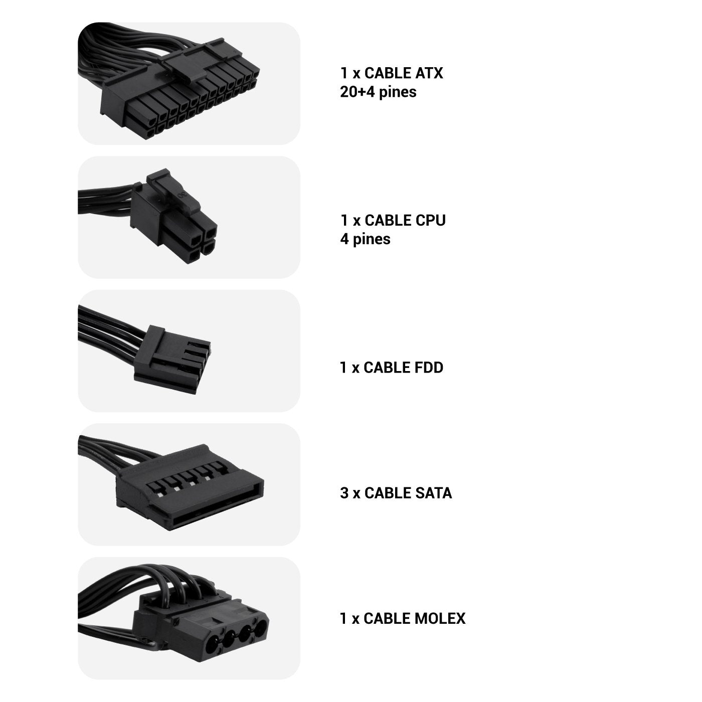 EAN 8436556140617 - CoolBox BASIC500GR-S unidad de fuente de alimentación 20+4 pin ATX Blanco imagen 3