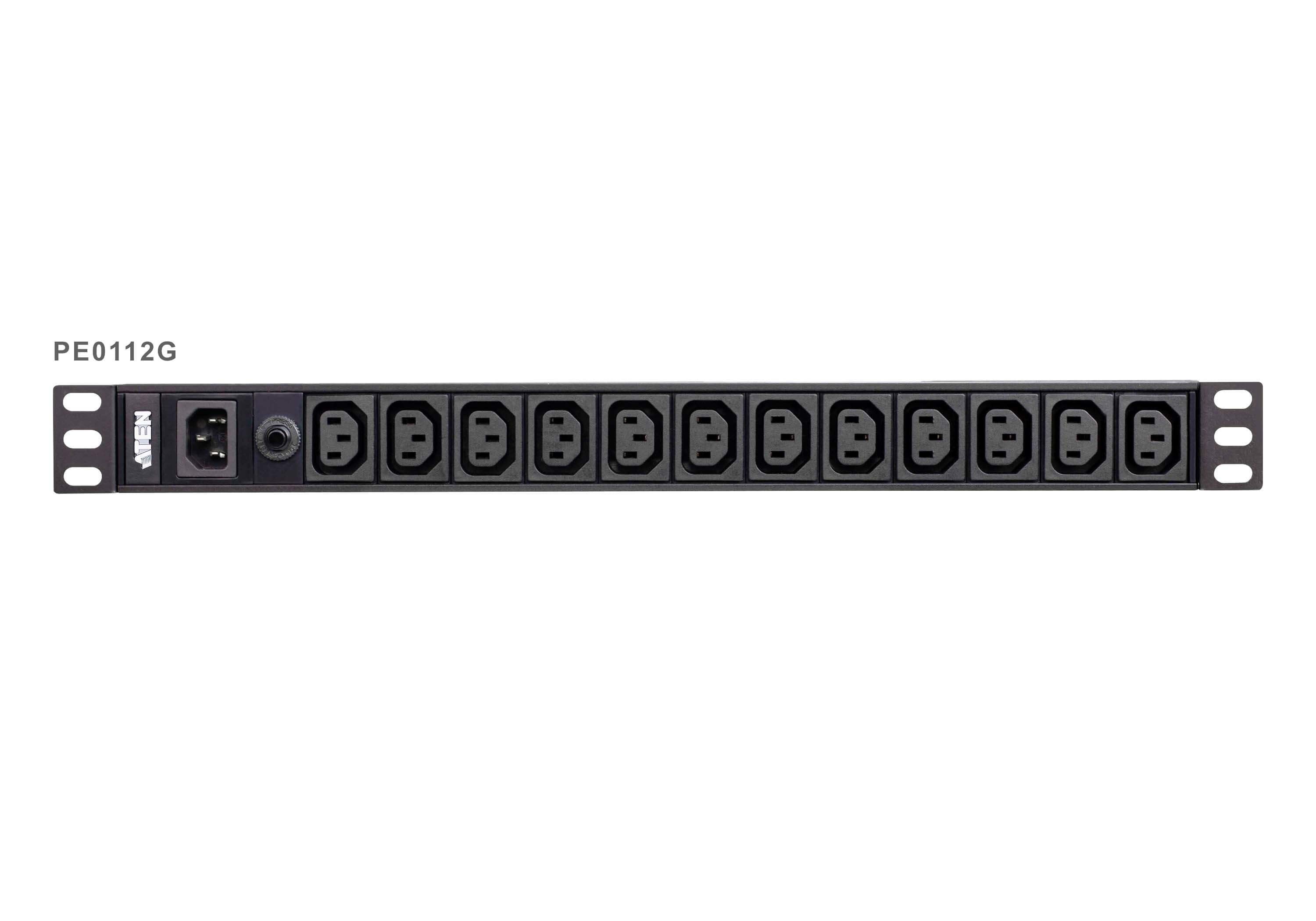 EAN 4719264647178 - ATEN PE0112G unidad de distribución de energía (PDU) 12 salidas AC 1U Negro imagen 2