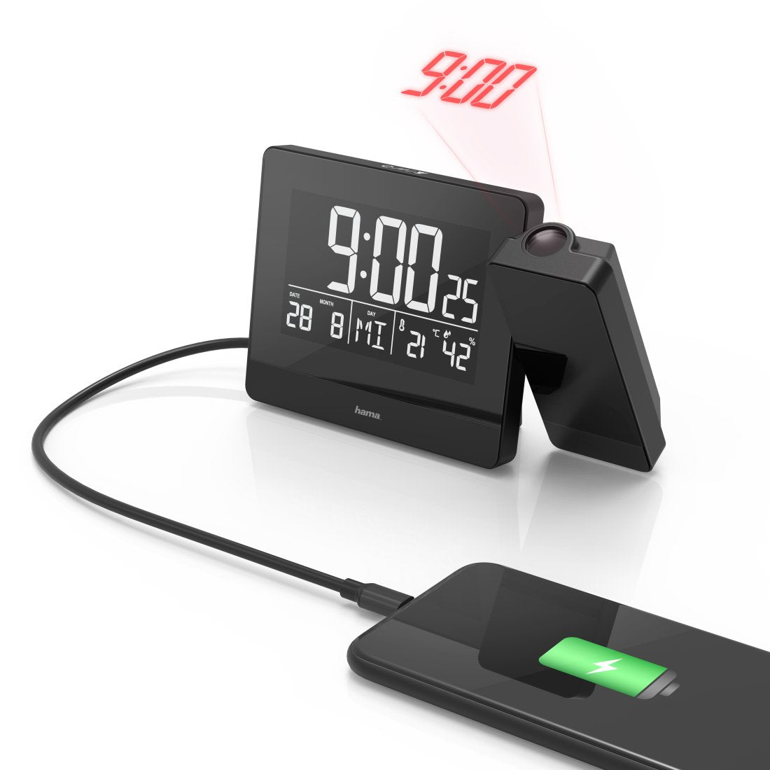 EAN 4047443425812 - Hama Plus Charge Reloj despertador digital Negro imagen 2