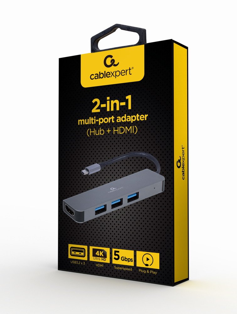 EAN 8716309121446 - Gembird A-CM-COMBO2-01 base para portátil y replicador de puertos USB 3.2 Gen 1 (3.1 Gen 1) Type-C Gris imagen 3