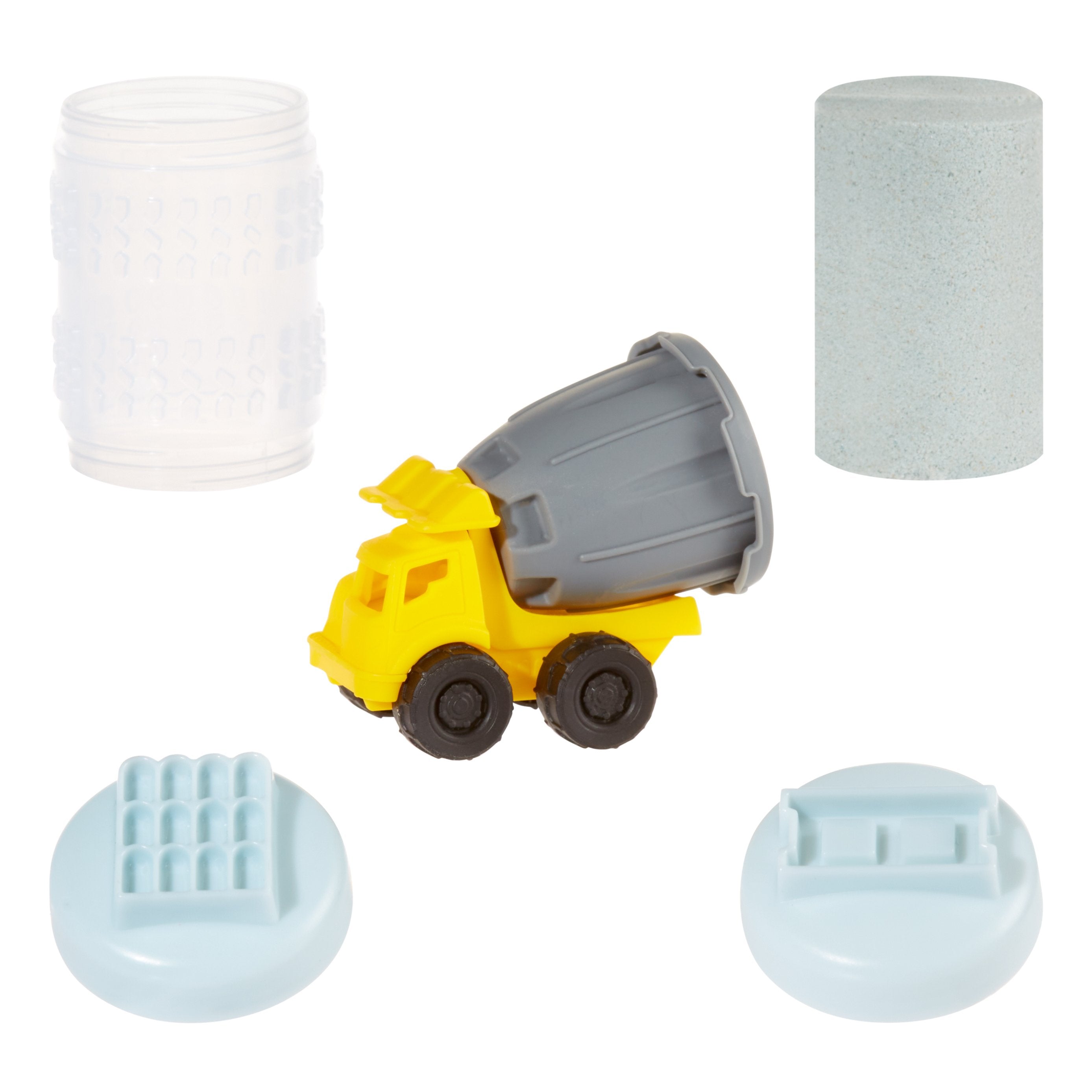 EAN 0035051532934 - MGA Entertainment Wonder Factory Never Dry Sand Construction Trucks - Blue + Cement Mixer imagen 1