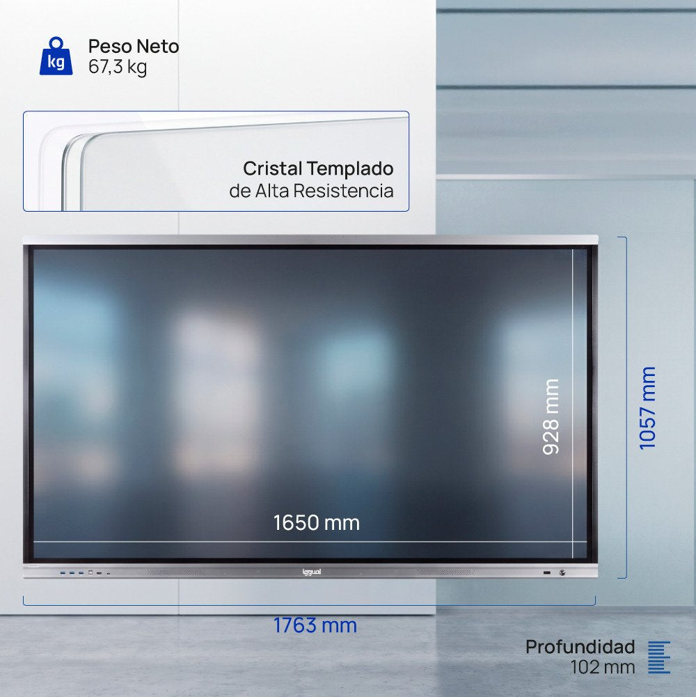 EAN 8435364318812 - iggual Orchid 75" Panel plano interactivo 190,5 cm (75") LED Wifi 400 cd / m² 4K Ultra HD Negro Pantalla imagen 8
