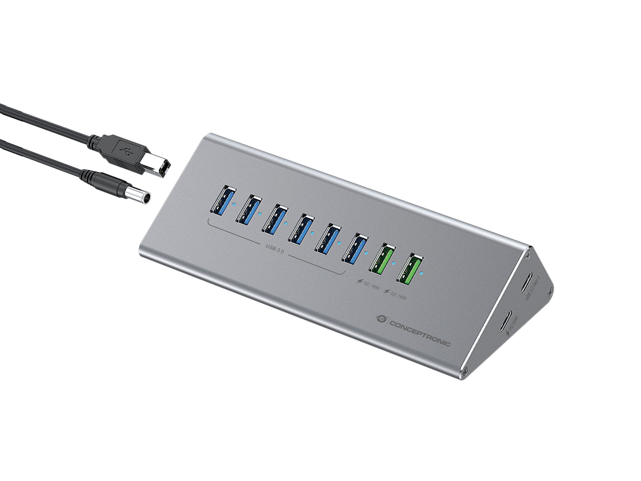 EAN 4015867234389 - Conceptronic HUBBIES18G hub de interfaz USB 3.2 Gen 1 (3.1 Gen 1) Type-B 5000 Mbit/s Gris imagen 6