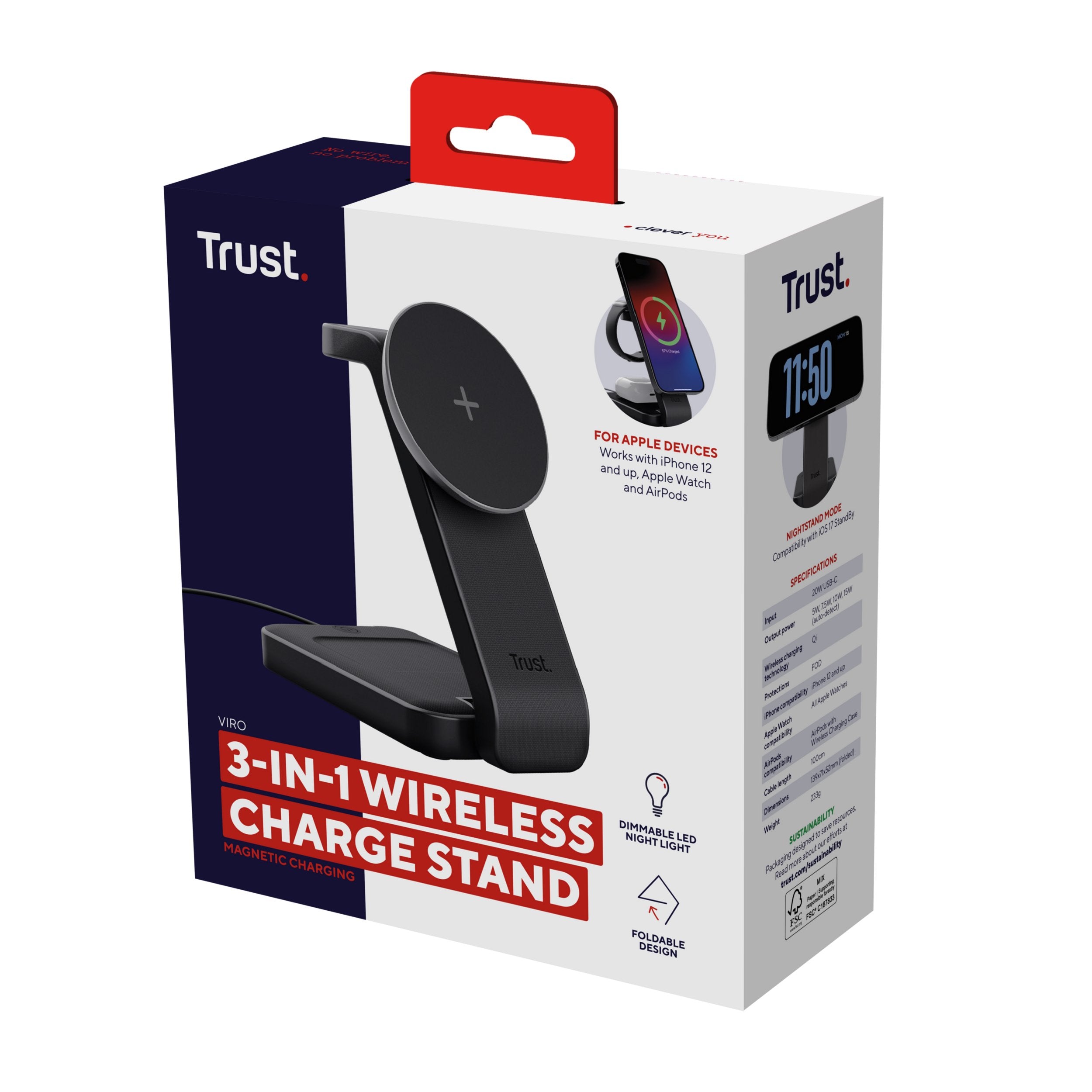 EAN 8713439254648 - Trust Viro Auriculares, Auriculares, Smartphone, Reloj inteligente Negro USB Cargador inalámbrico imagen 10