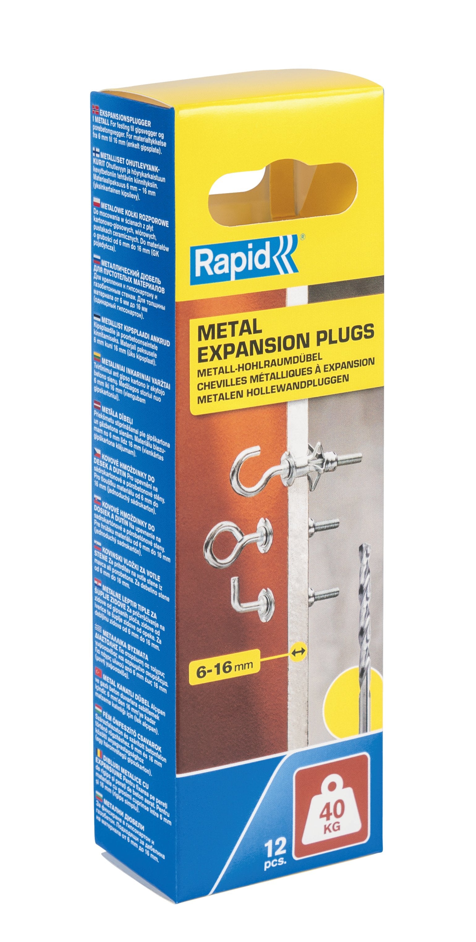 EAN 4051661038440 - Rapid 5001557 tornillo de anclaje y taco 12 pieza(s) Taco para anclaje a la pared (molly) 37 mm imagen 1