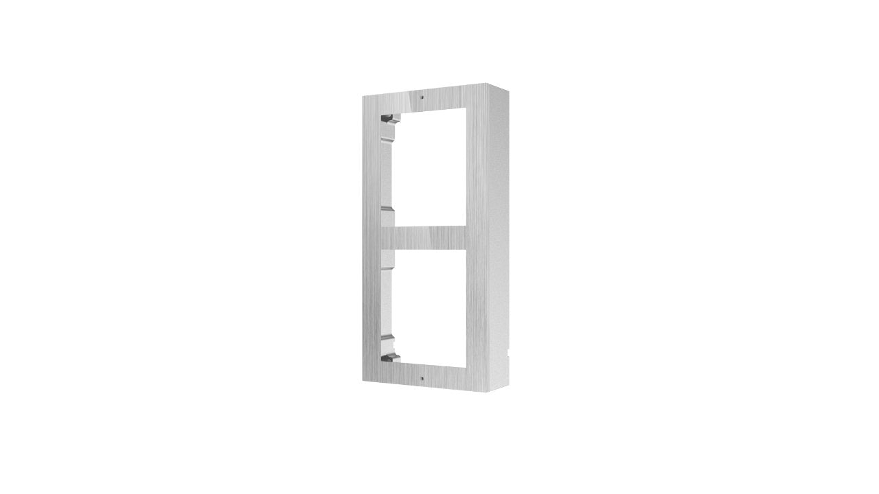 Caja De Registro En Superficie Para 2 Módulos De Videoportero Hikvision Acabado En Acero Inoxidable