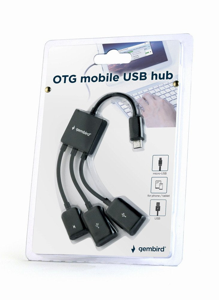 Gembird Hub Otg Para Smartphone Microusb Negro