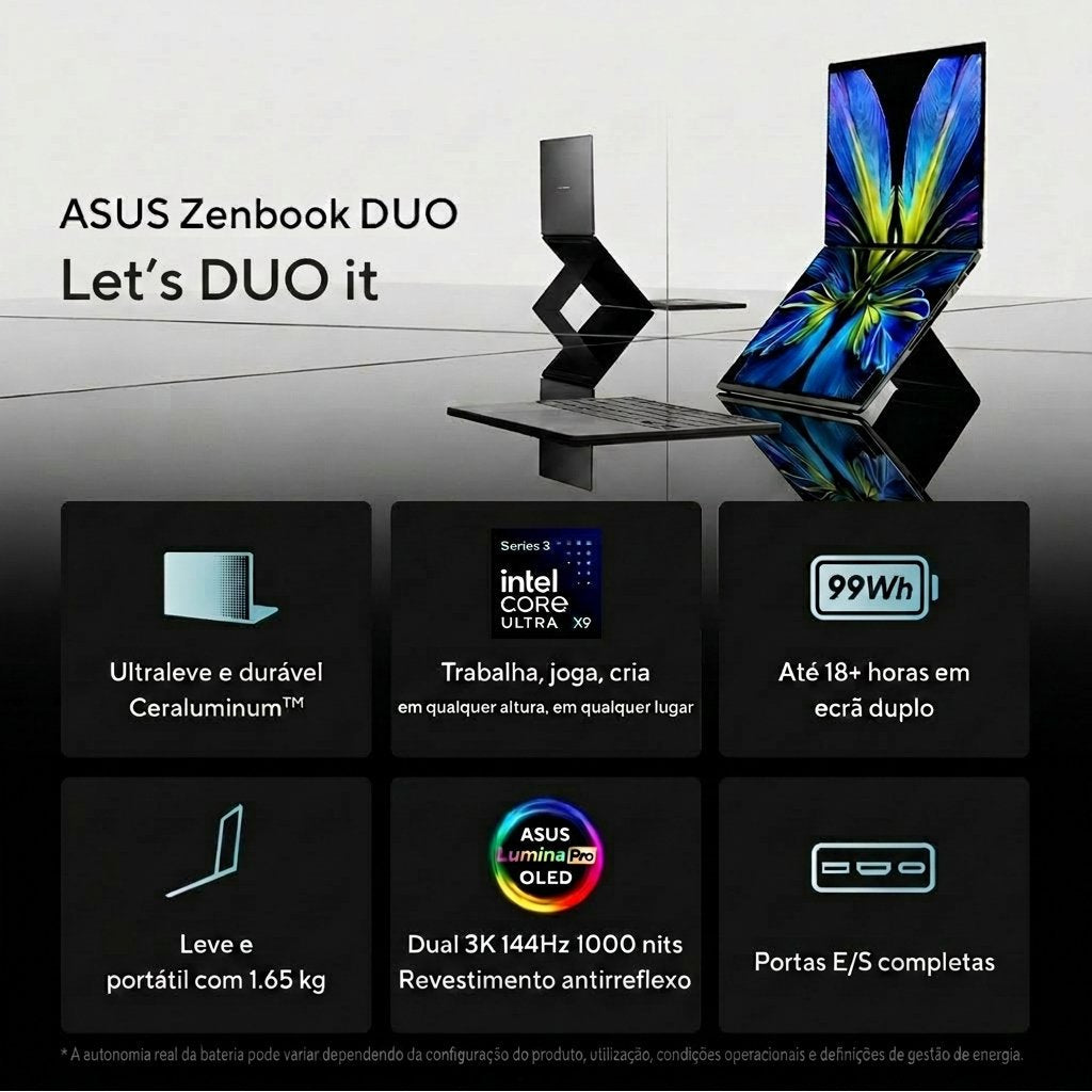 Portátil Asus Zenbook Duo Ux8407aa 14" Ultra 9 285h 32gb Dd