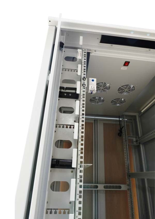 Allnet 19\"Schrank, 22he, B800/T1200mm, Perforierte Blechtüren, Lichtgris, Snb-Serie,