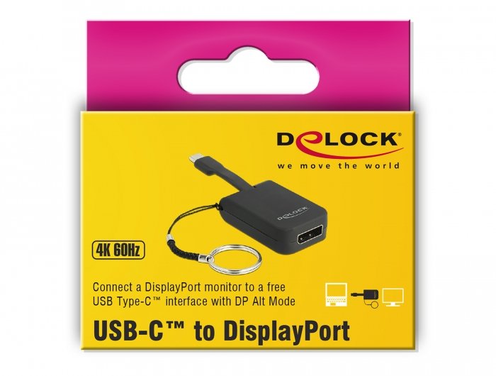 Delock 63940 Adaptador Usb Type-C Para Displayport (Modo Dp Alt) 4k 60 Hz - Llavero