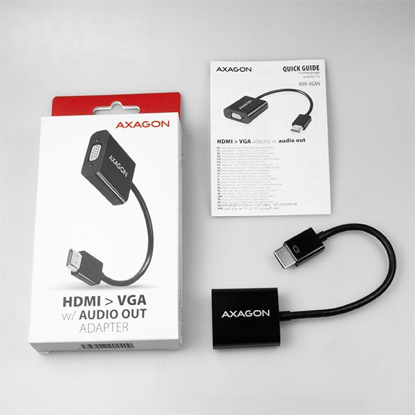 EAN 8595247904409 - Axagon RVH-VGAN adaptador de cable de vídeo 0,15 m HDMI tipo A (Estándar) VGA (D-Sub) Negro imagen 8