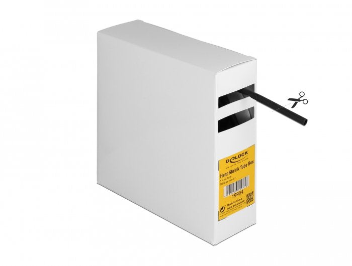 Delock Caja De Tubos Termorretráctiles, Con Adhesivo Interior, Relación De Contracción 3:1, 5 M X 4,8 Mm Negro