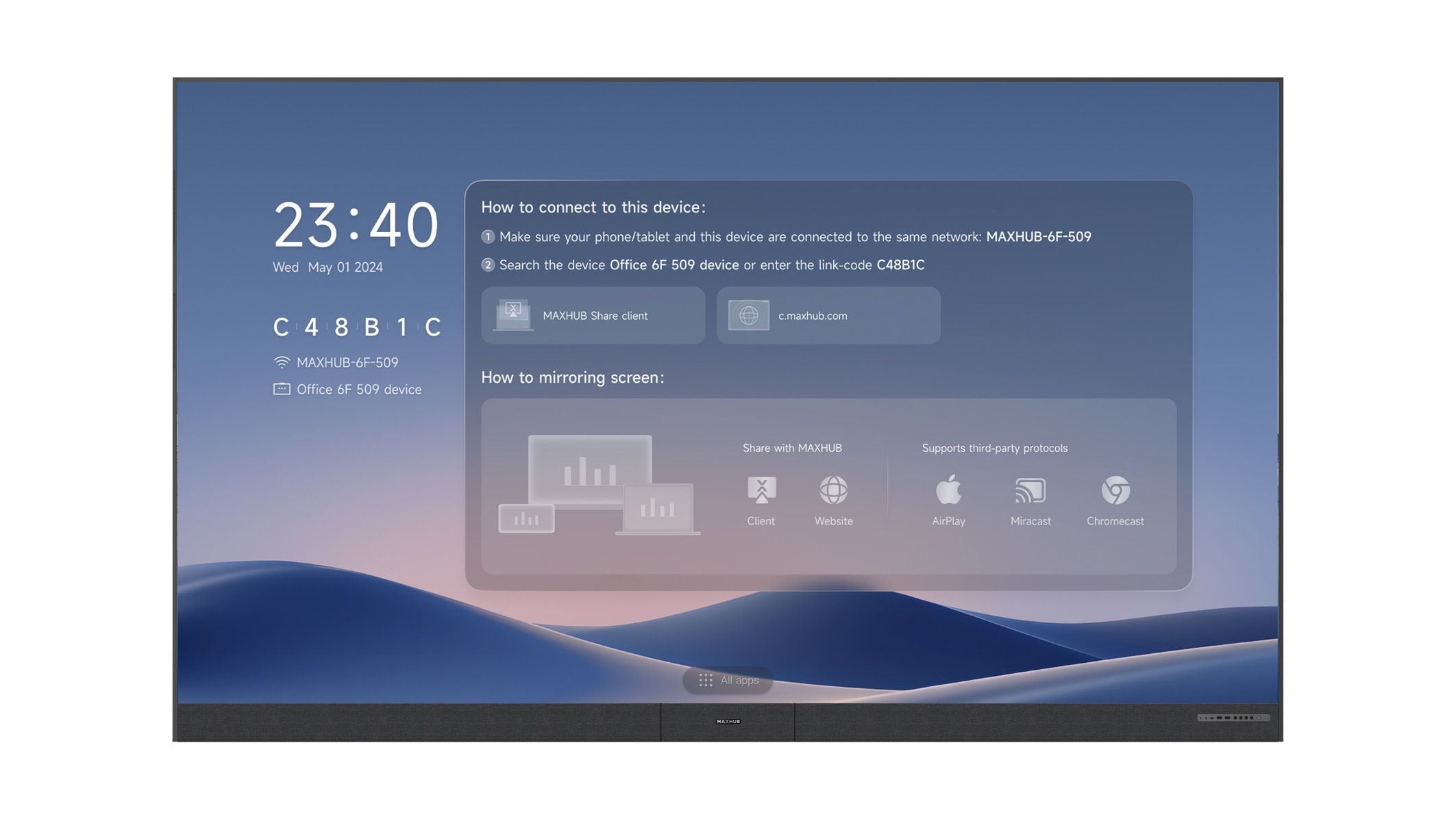 EAN 6927433607542 - MAXHUB LX138V07 pantalla para sala de reuniones 3,51 m (138") 1920 x 1080 Pixeles LED Wi-Fi 6 (802.11ax) imagen 1
