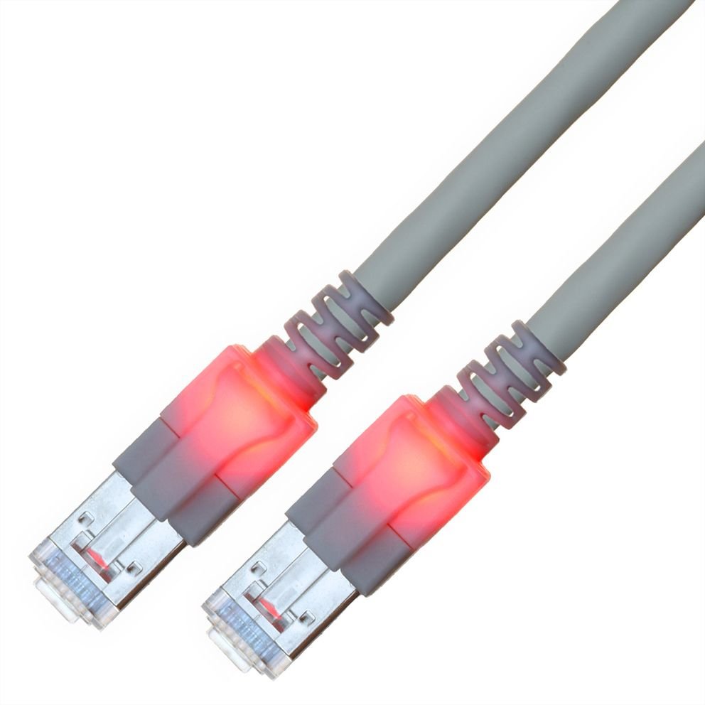 Easylan Dualboot Led Cable De Red Rj45 S Ftp Cat.6 (Class E), Mit Sacon Stecker, Lsoh, Grau, 2 M