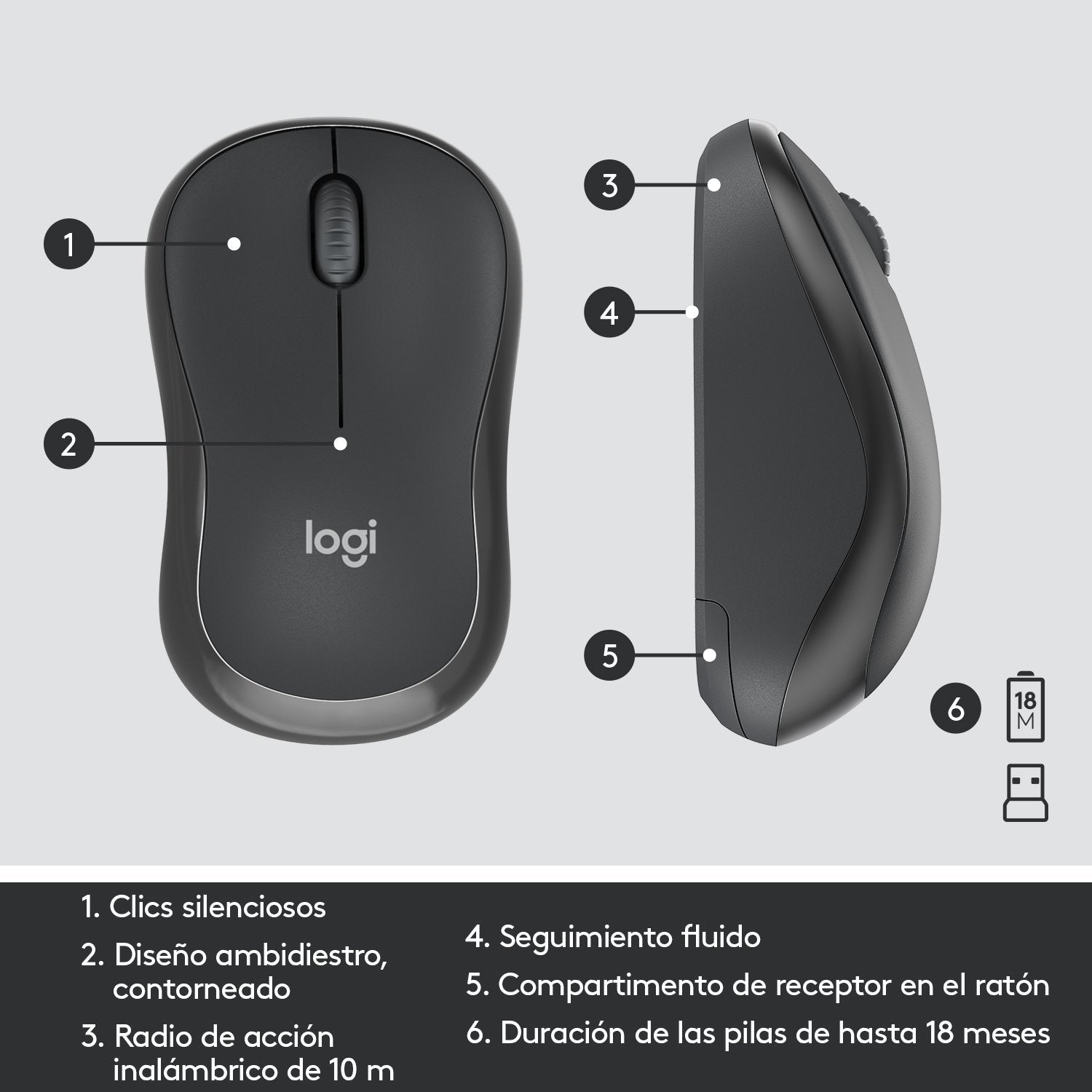 EAN 5099206092419 - Logitech 920-009798 teclado Ratón incluido Oficina USB QWERTY Español Grafito imagen 12