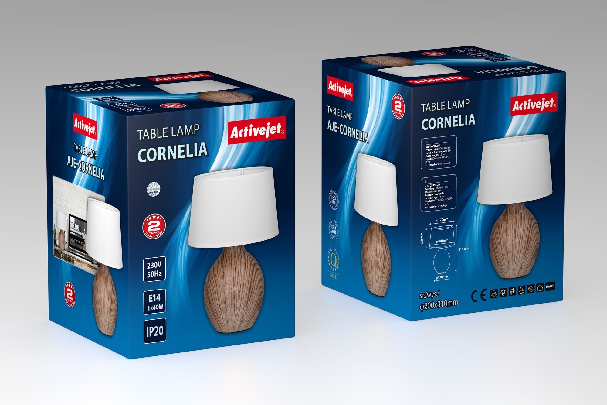 EAN 5901443123569 - Activejet AJE-CORNELIA lámpara de mesa Madera imagen 3