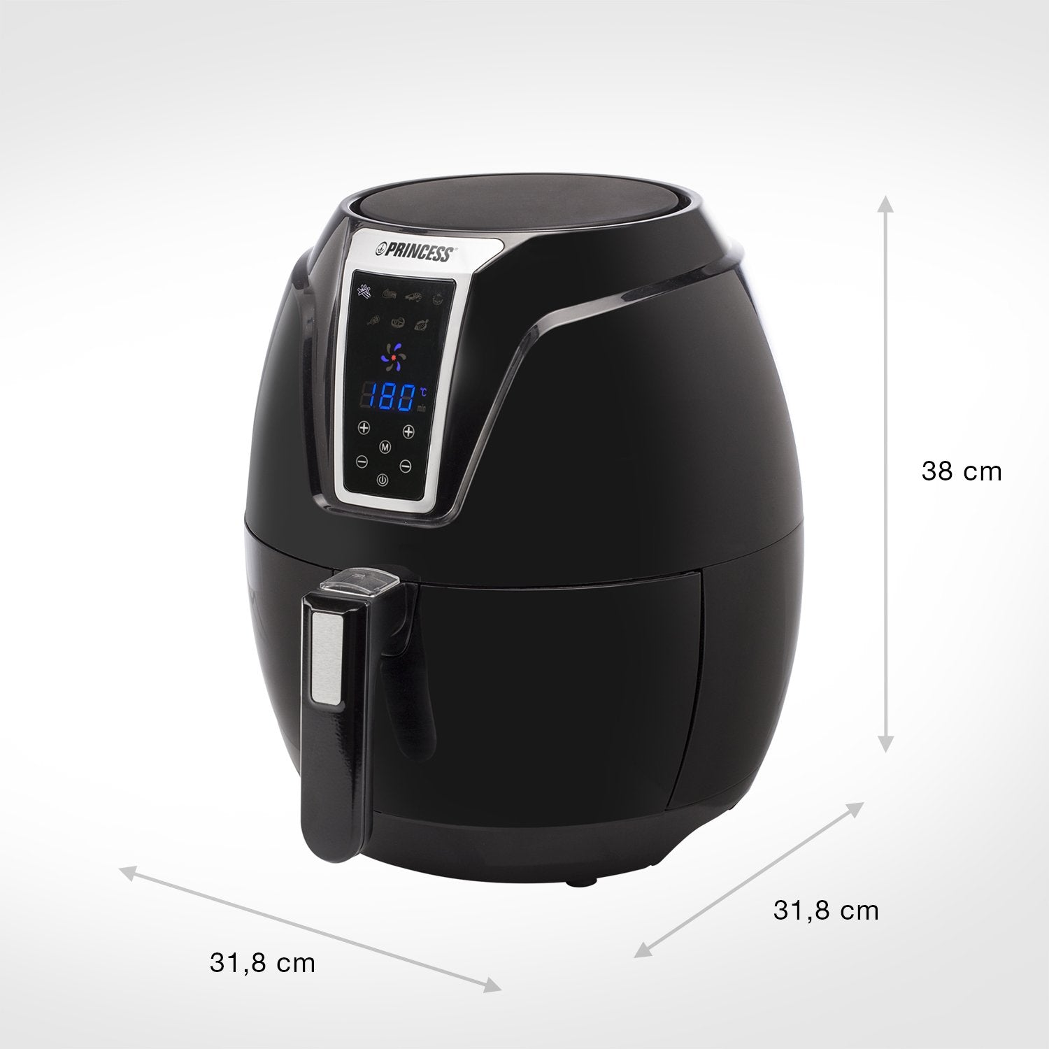 EAN 8713016048257 - Princess 182021 Sencillo 3,2 L Independiente 1400 W Freidora de aire caliente Negro imagen 31