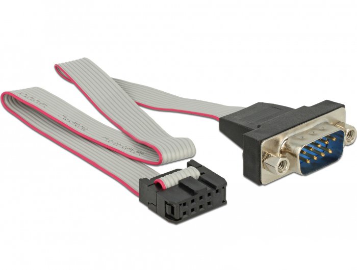 Delock Cabezal De Pin De Cable Serial Rs-232 Hembra A Diseño De Db9 Macho 1:1