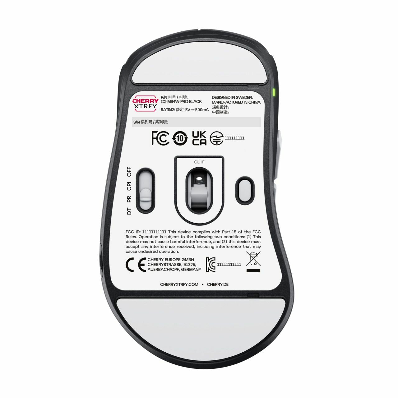 Ratón Cherry M64 Pro Wireless, Gaming Negro/Blanco Cx-M64w-Pro-Black