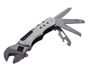 Alicate Troika Tol44/Gy Multiherramienta Para Bolsillo 12 Herramientas Gris