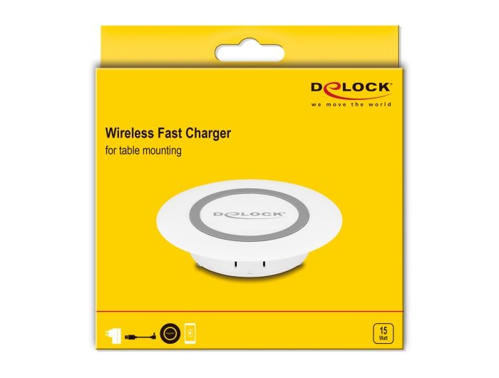Wireless Charger 15 W Für Tischeinbau Weiss