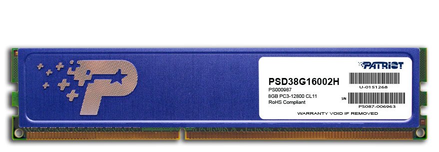 Memoria Ram Patriot Ddr3 Sl 8gb 1600mhz Udimm With Hs 1x8gb