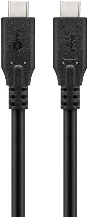 Goobay Usb4 Gen 3x2 Cable, Usb-C Stecker > Usb-C Stecker, 40gbit/S (Negro, 0,5 Meter, Pd, Laden Mit Bis Zu 100 Watt) 74190