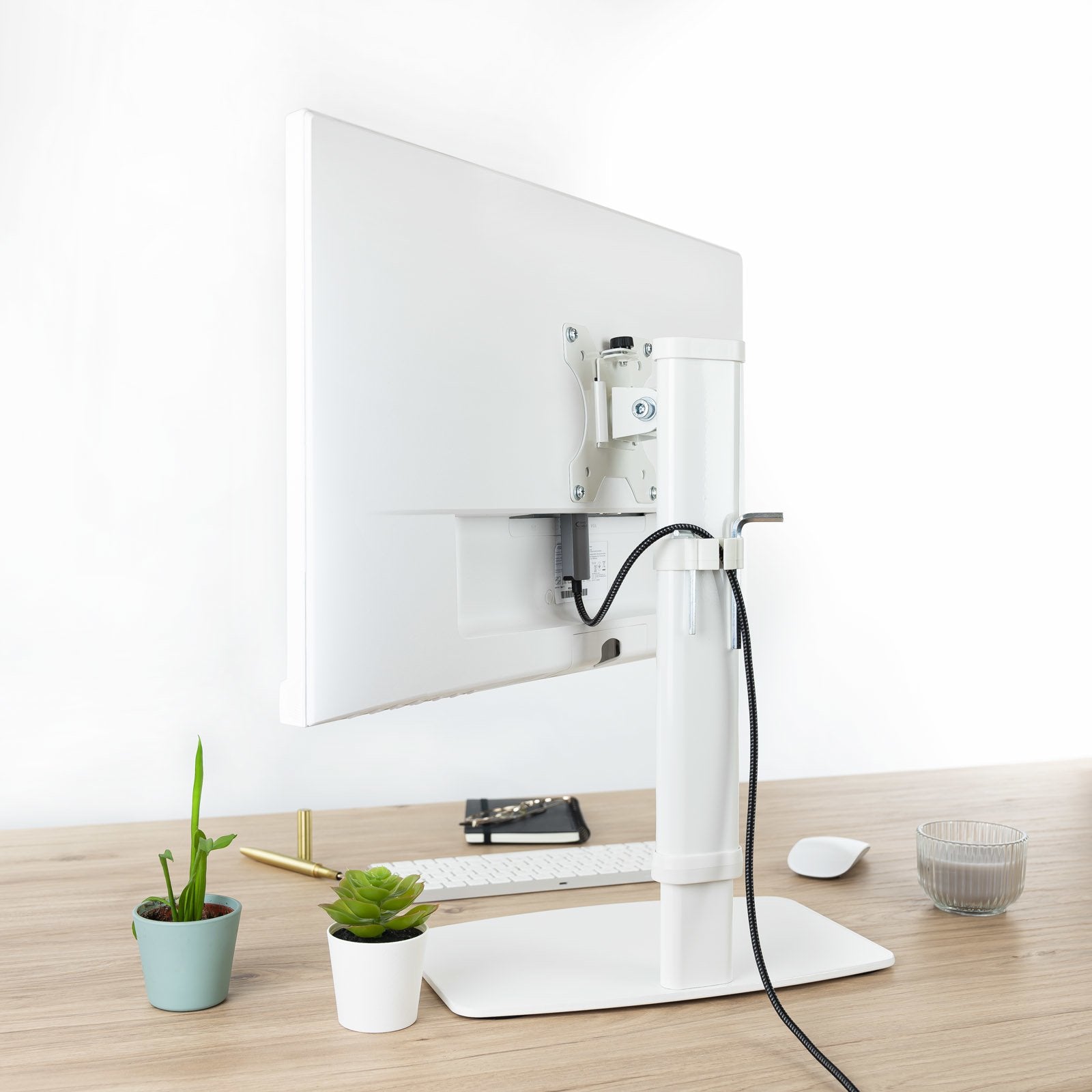 Tooq Soporte Mesa Pantallas Giratorio Inclinacion 17-27" - Blanco