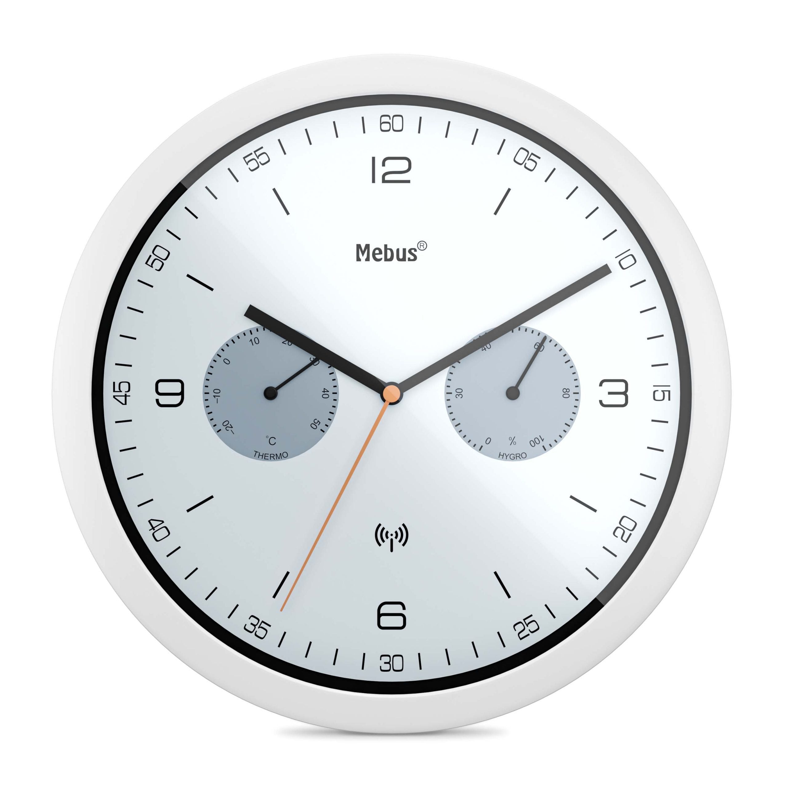Reloj Mebus 52826 De Mesa O Pared Alrededor Negro, Gris, Blanco
