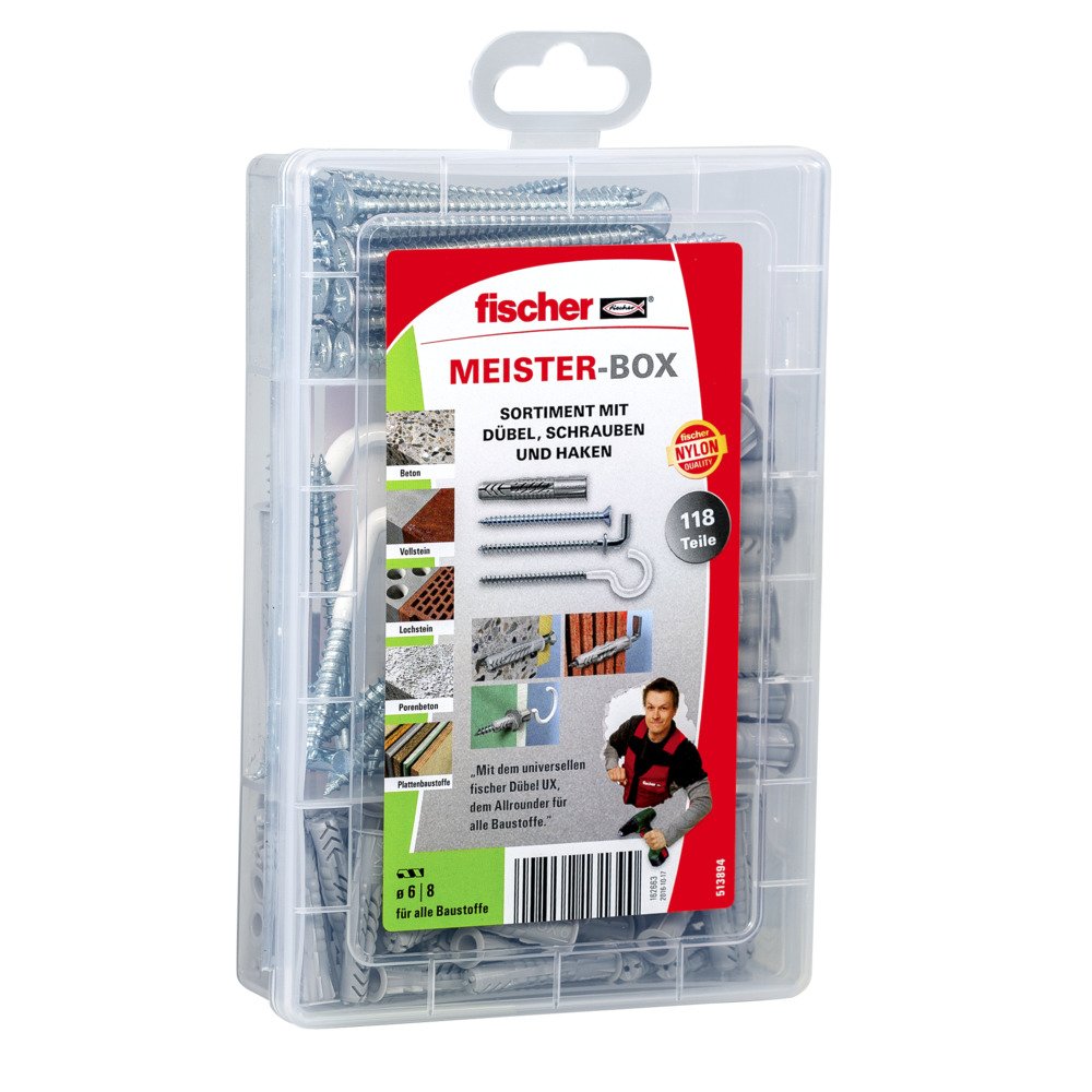 Fischer Master Box Ux Con Tornillos Y Ganchos, Tacos 513894