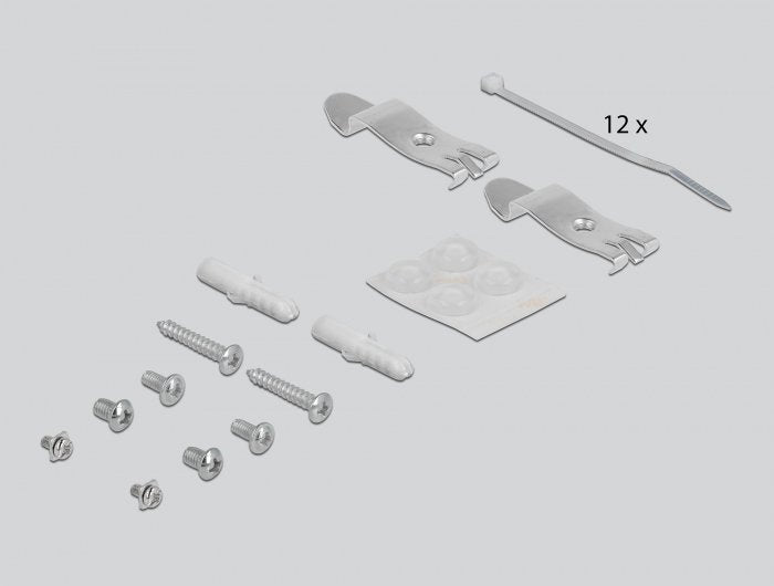 Delock Keystone Patchpanel 12 Port Grau