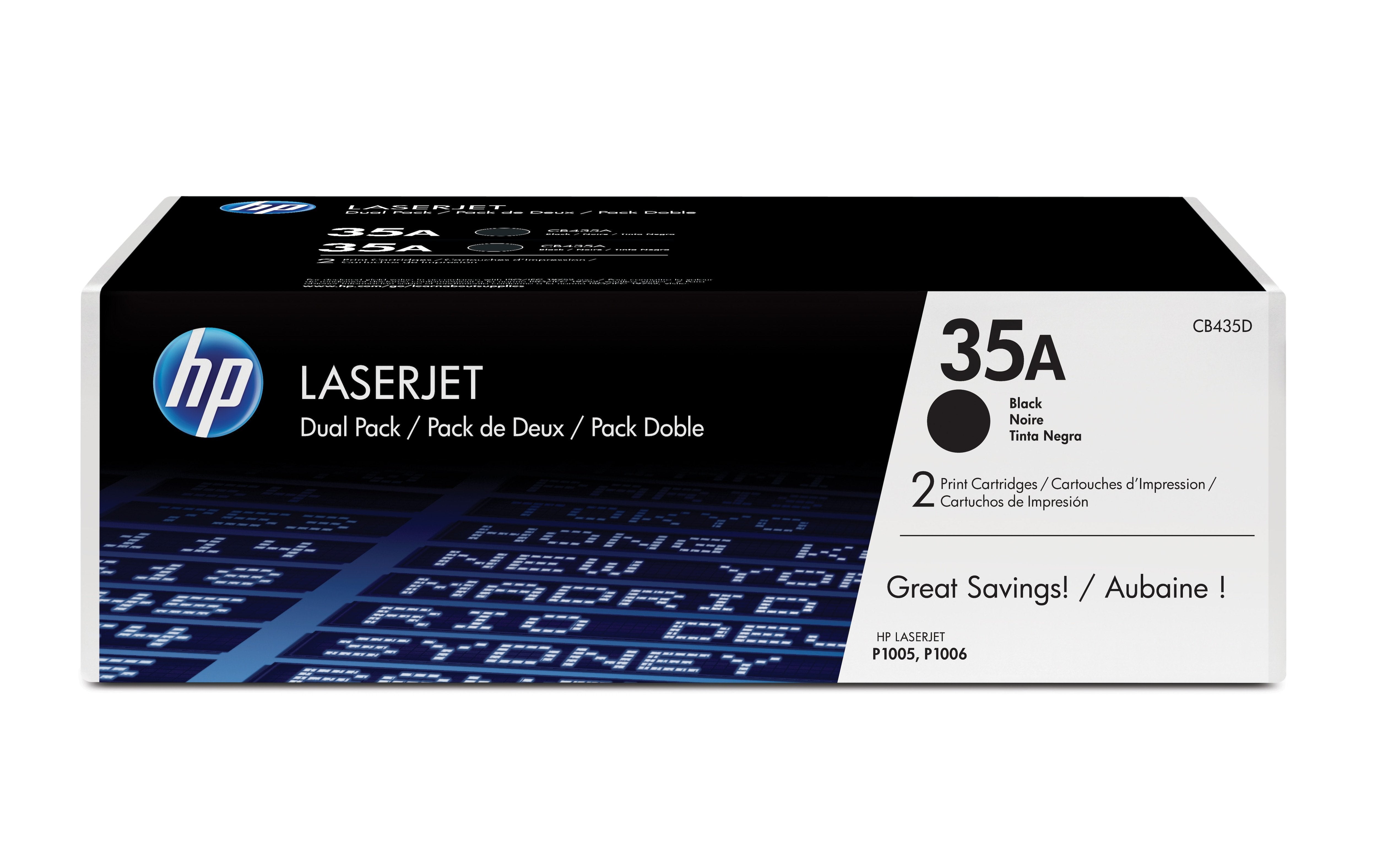 EAN 0884962022351 - HP 35A 2-pack Black Original LaserJet Toner Cartridges cartucho de tóner 2 pieza(s) imagen 1