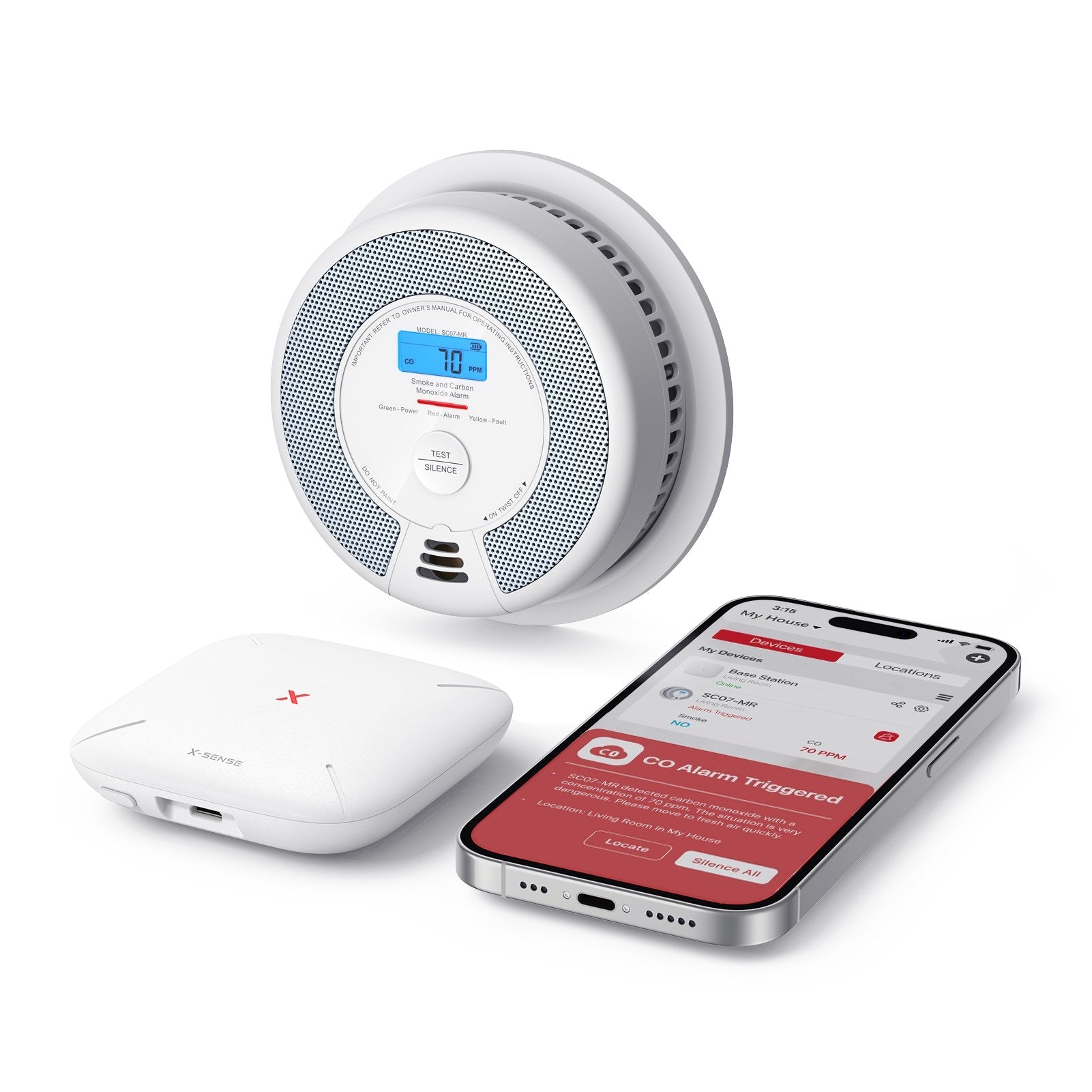 X-Sense Rauchmelder Sc07-W Rf-Vernetzt Co-Melder