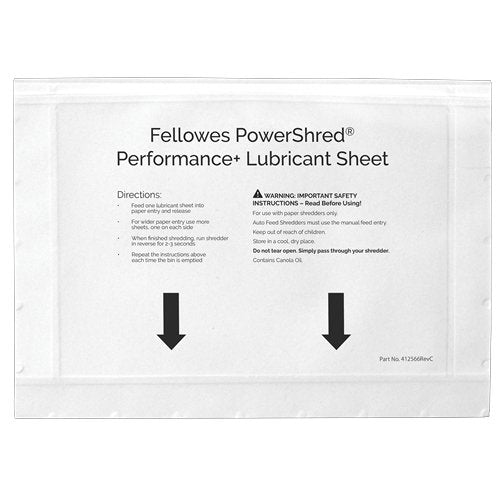 Fellowes Hojas Lubricantes Para Destructora Pack De 10